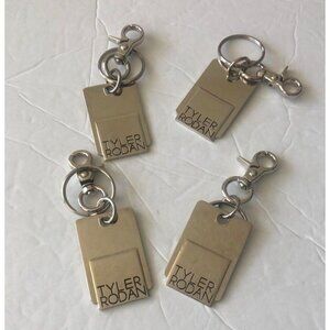4 Tyler Rodan Designer Silver Tone Hanging Key chain Ring & Purse Charm Hook E